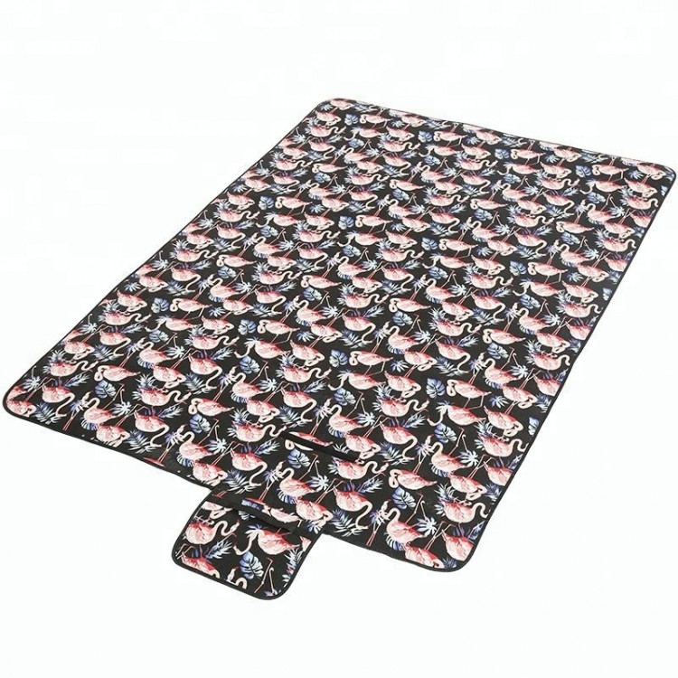 Килимок для пікніка Фламінго чорний