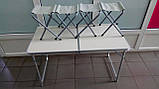 Набір меблів для кемпінгу, пікніка, риболовлі. Складаний стіл + 4 стільчики з отвором для парасольки, фото 3