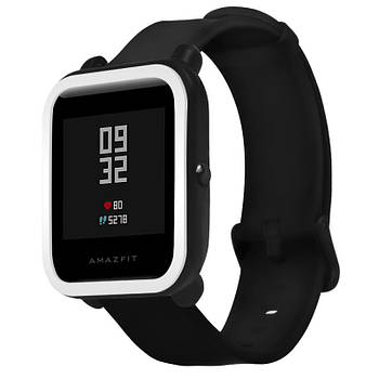 Захисний чохол Tamister для Xiaomi Amazfit Bip / Lite силіконовий з рамкою Чорний / Білий 2017P