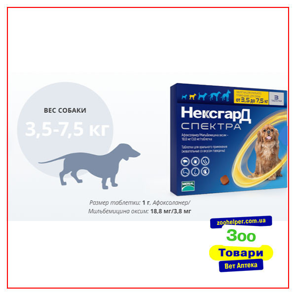 Купить Нексгард Спектра для собак 3,5-7,5кг по низким ценам в интернет ...