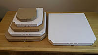 Коробка для пиццы, 20 см коричневая (бурая, крафт), 200х200х35мм (миним.заказ 100шт)