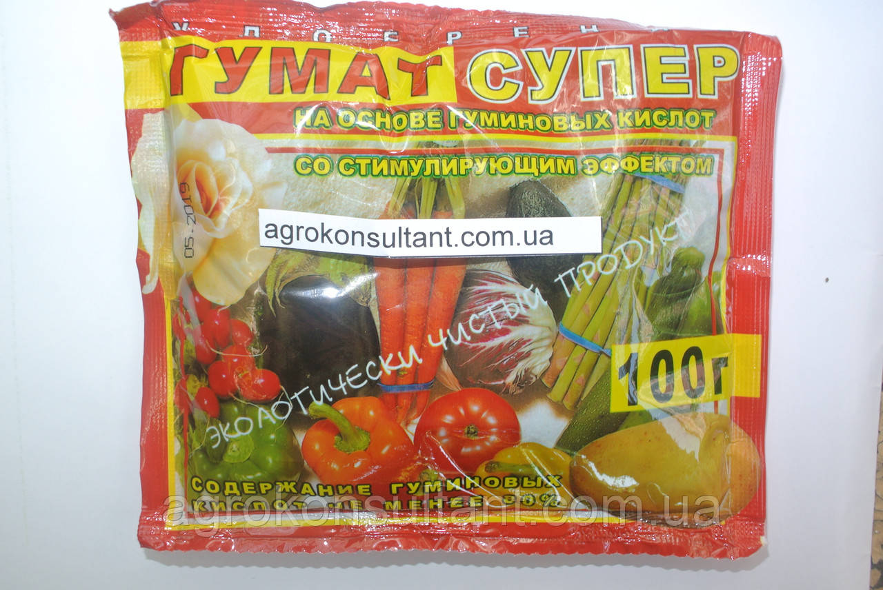 Гумат Супер, 100 г - стимулятор, набір мікро-і макроелементів
