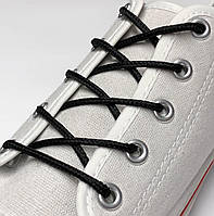 Шнурки для обуви 4 мм 200 см / черный (упак.36 пар) простой круглый / тип 5.4 KIWI