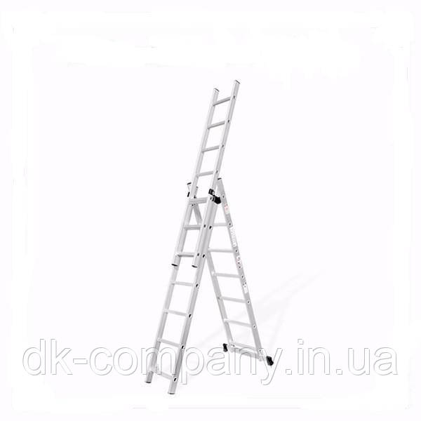 Драбина 3-х секційна алюмінієва  "DK" 3*7, фото 1