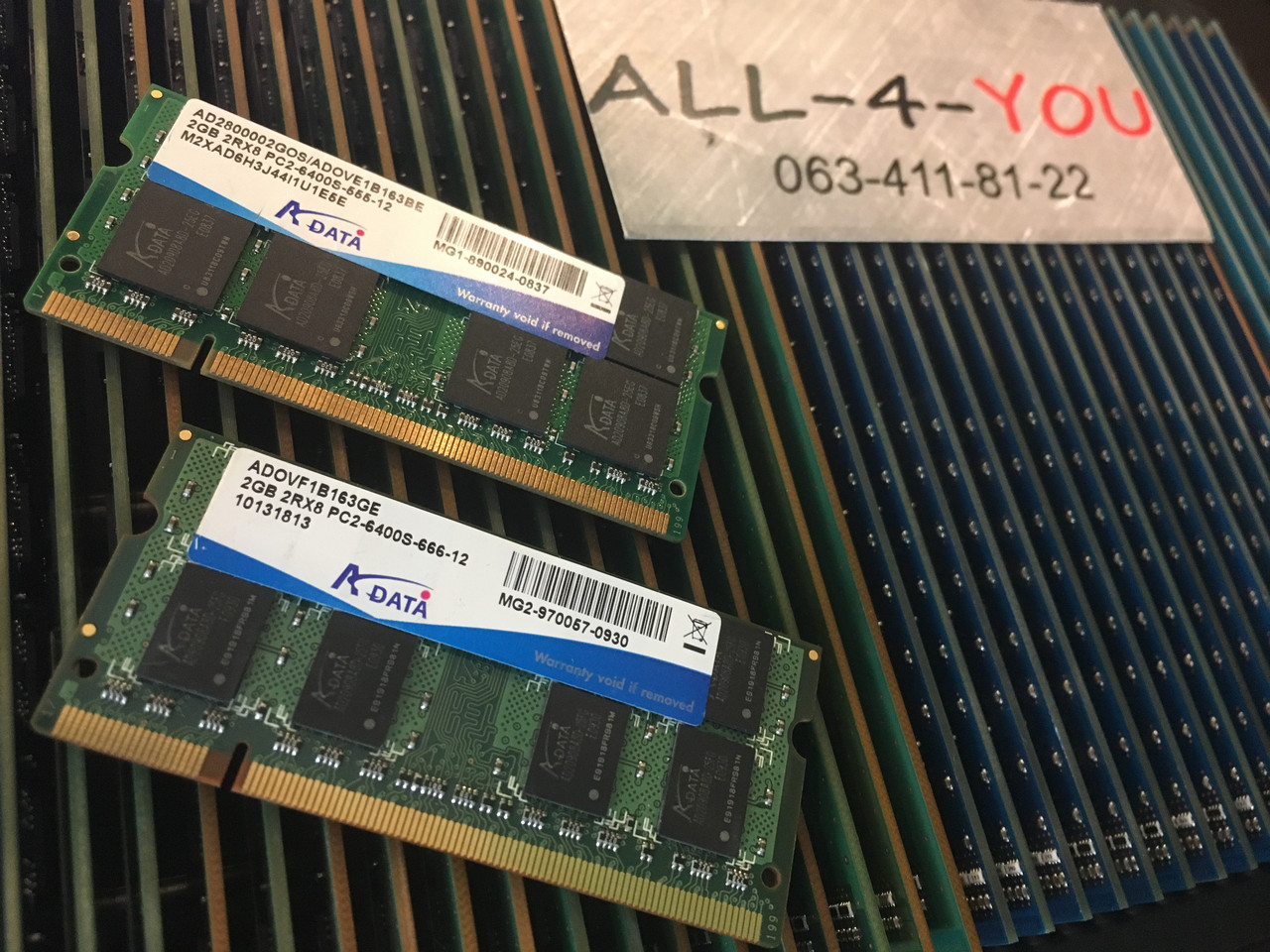 Оперативна пам'ять ADATA DDR2 2GB SO-DIMM PC2 6400S 800mHz Intel/AMD