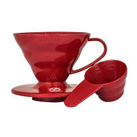 Пуровер из пищевого пластика Hario V60-01 Plastic Dripper Red