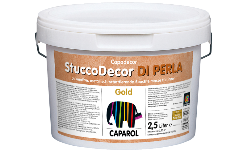 Декоративна шпатлювальна маса Capadecor Stucco Perla Di Gold (злотистий), 2,5 л