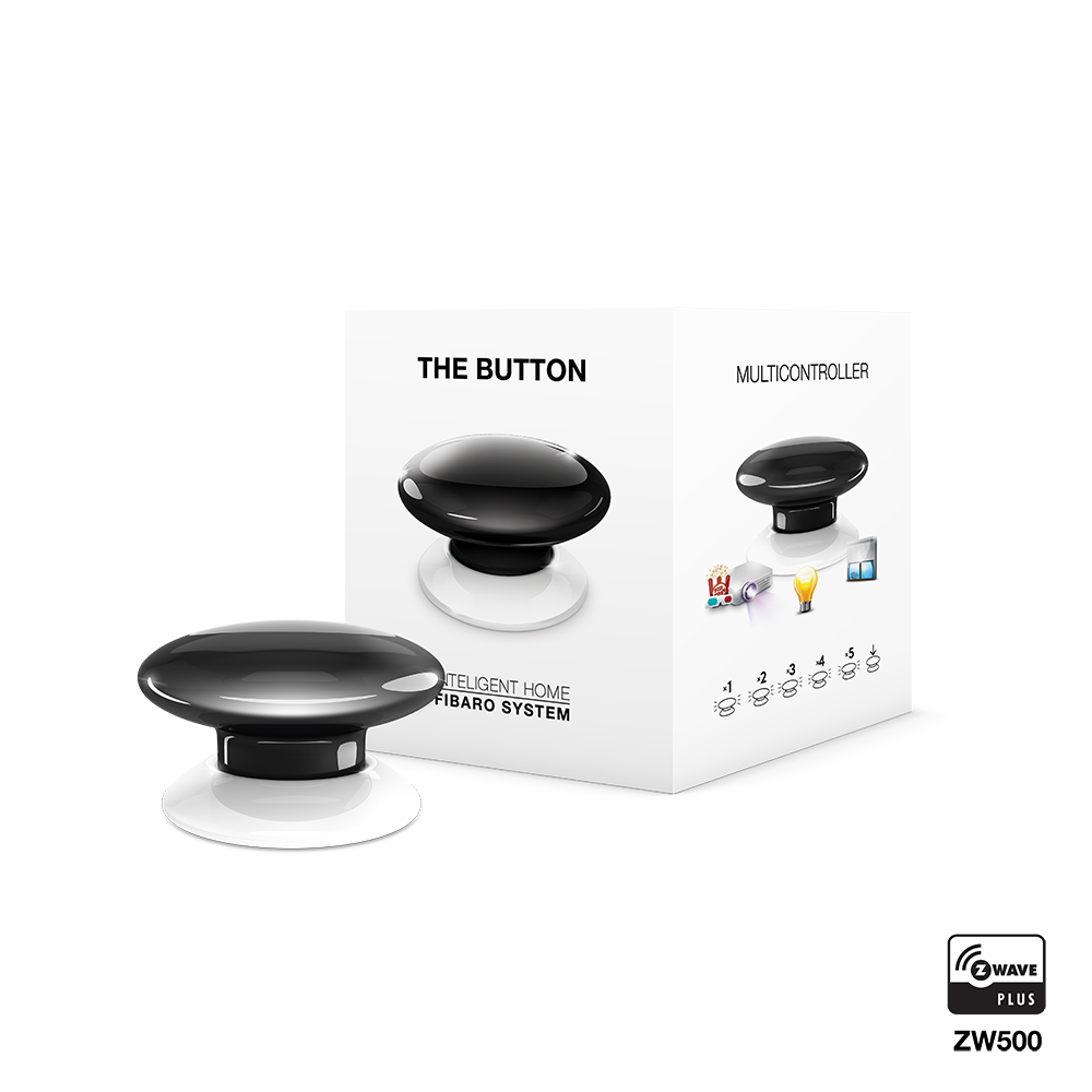 Кнопка управління Z-Wave FIBARO The Button Чорний, фото 1