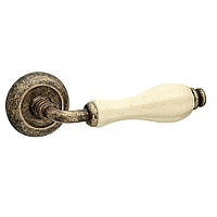 Ручка дверная Fimet Lady 148-231C античная бронза / бежевый фарфор (Италия)