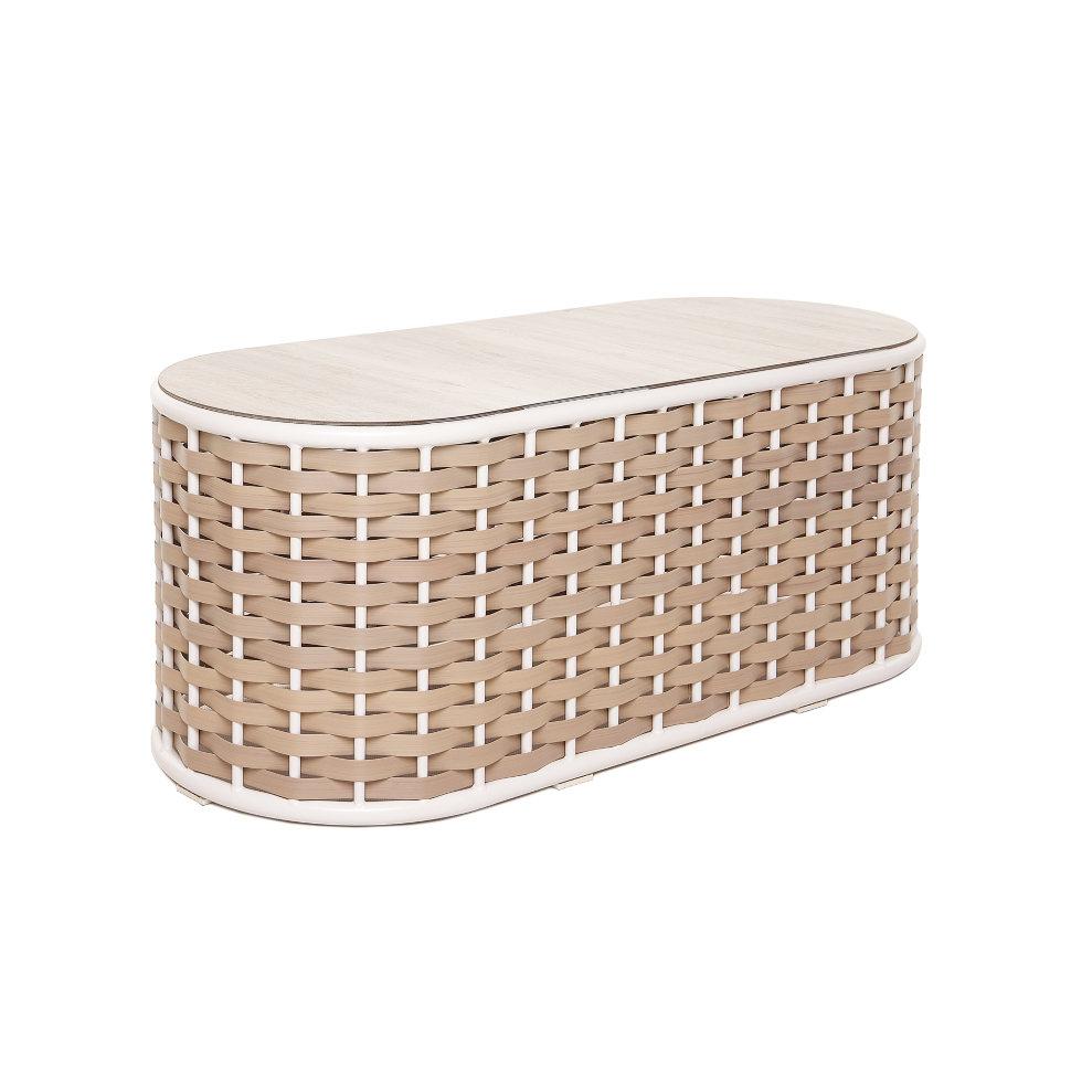 Стіл журнальний Тін HPL Мокко/Білий/Дуб арктичный (Pradex ТМ)