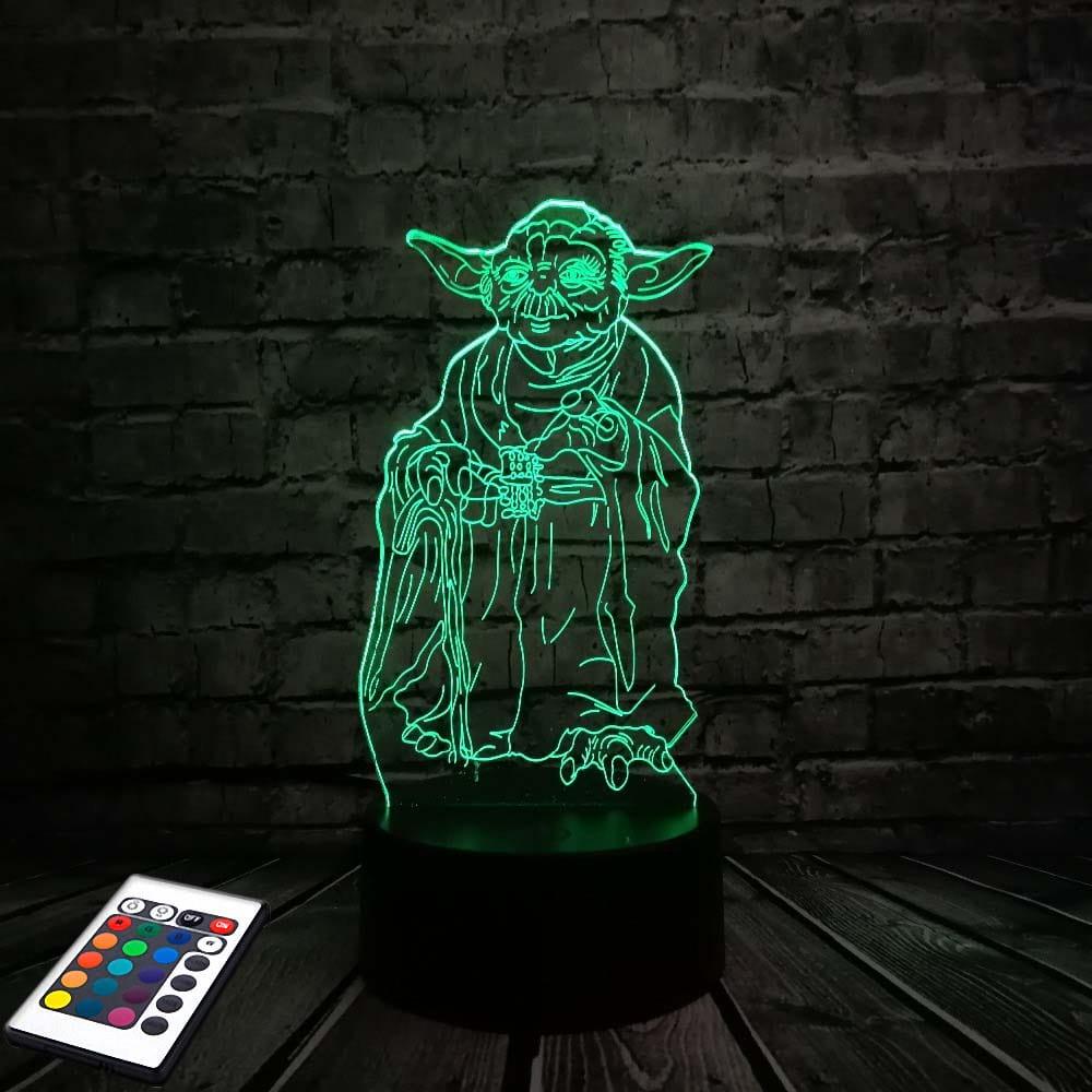 3D світильник з пультом і акумулятором 3D Lamp Йода (LP-3010), фото 1