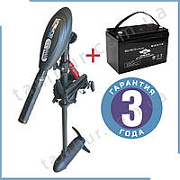 Лодковий електромотор для тролінгу Haswing Osapian 40Lbs чорний 12 В + гель Haswing 100Ah