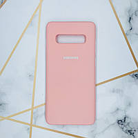 Силиконовый матовый чехол Silicone Case для Samsung Galaxy S10 Plus Розовый