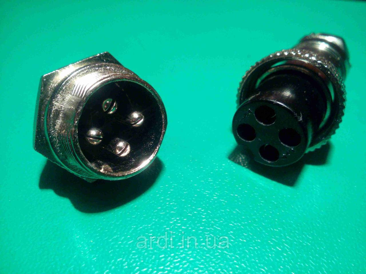 Роз'єм авіаційний GX12 4 pin