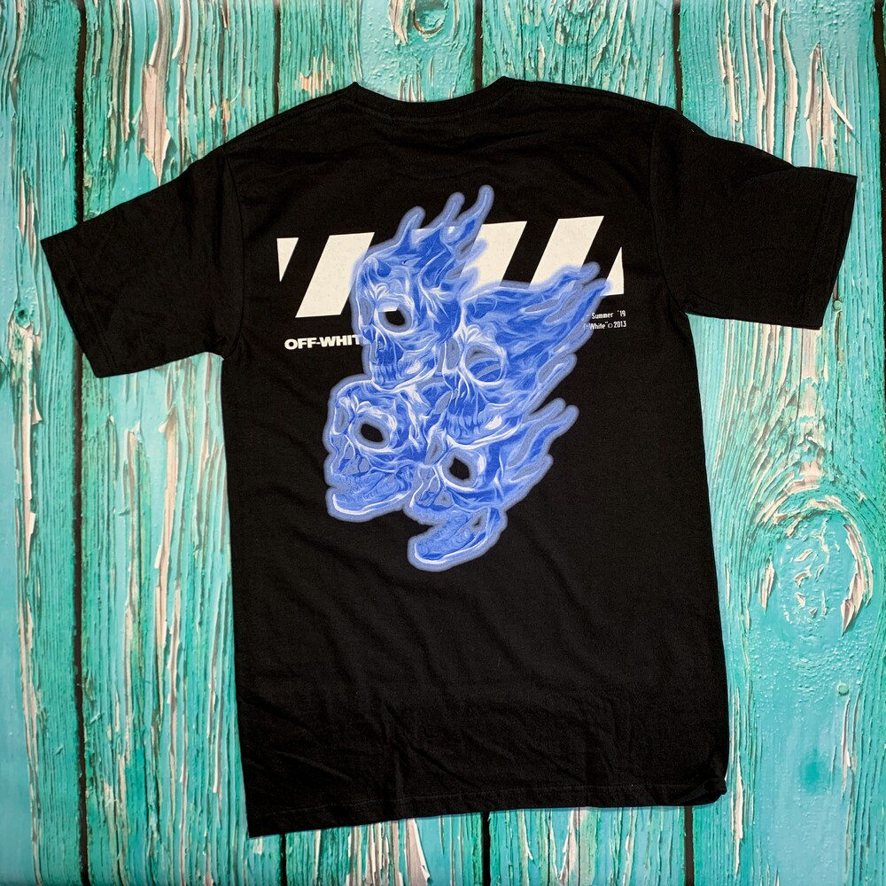 Футболка OFF WHITE • Blue Skull • Ориг бірки • Всі розміри XS