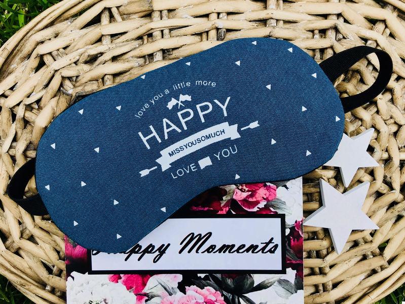Маска для сну з гелем всередині Happy (Синій) (123860)