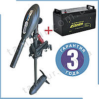 Лодковий електромотор для тролінгу Haswing Osapian 40Lbs чорний 12 В + гель Fisher 100Ah