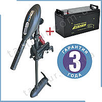 Лодковий електромотор для тролінгу Haswing Osapian 40Lbs чорний 12 В + гель Fisher 120Ah
