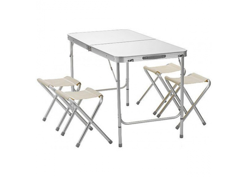 Складаний туристичний стіл + 4 стільці Folding Table 120x60 см, компактний стіл