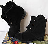 Замша болти! жіночі зимові черевики в стилі Herme s чорного кольору Гермесс взуття кэжл 36, фото 5