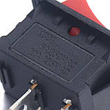 Вимикач, кнопка KCD1-101 AC 250 В 6 А — Червоний, фото 3