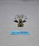 Ручка меблева оргскло 27 мм золото, фото 2