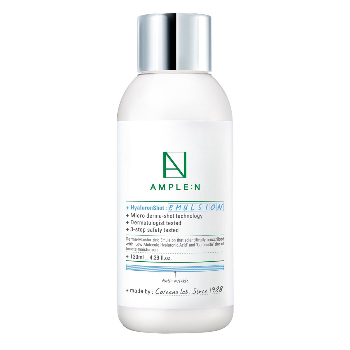 COREANA Ample:N HyaluronShot Emulsion 130 ml, емульсія з гіалуроновою кислотою