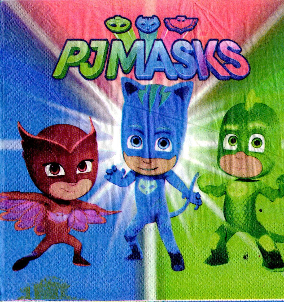 Серветки паперові Pj Mask Герої 20 шт./пач.