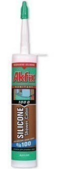 AKF ⁇ X силікон для душових кабін білий 280 мл/340 гр 100D, фото 1