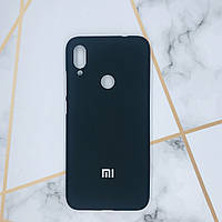 Силиконовый матовый чехол Silicone Case для Xiaomi Redmi Note 7 Pro Чёрный