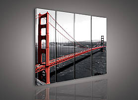 Модульна картина на полотні 3x30x80 см Міст: Золоті ворота (PS103S6)
