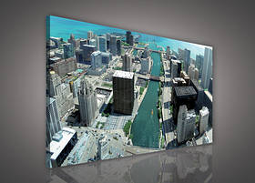 Картина на полотні 100x75 см Місто Чикаго (PP114O1)