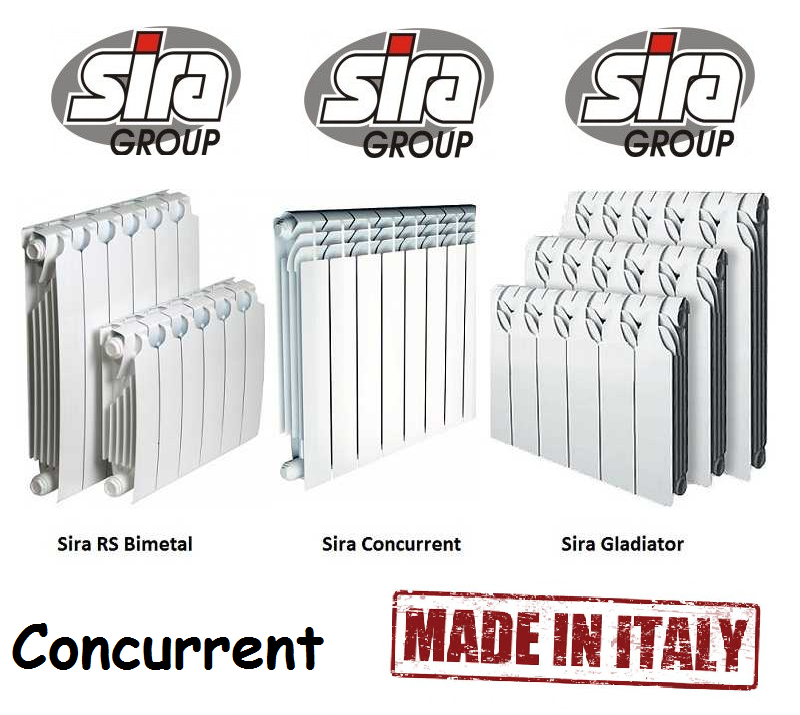 Биметаллический радиатор отопления (батарея) 500x85 Sira Concurrent (боковое подключение) - фото 1 - id-p98725166