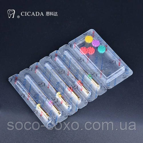 Профайли CICADA Niti Endodonticipers 04/10 набір, 25 мм, 6 шт./пакет.
