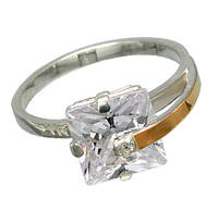 Женское серебряное кольцо с золотыми пластинами "Сладкий плен"