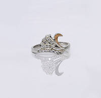 Кольцо женское серебряное с золотой пластиной "Аленький цветочек" - украшение для женского очарования