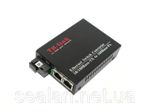 Медіаконвертер світч комутатор 2 портовий 1SC.WDM 100mb+2RJ45 100mb 1550 TK-link