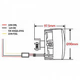Протитуманні фари + DRL Cree chips + Angel Eyes FOGDRL002, фото 7