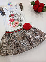 Нарядное платье для девочки "Леопардовый микс". ТМ Garden Baby