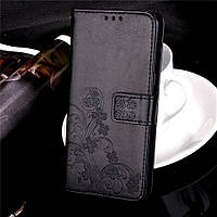 Чохол-книжка для Xiaomi Redmi Note 7 / Note 7 Pro з квіткою Чорний