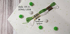 Aida Zweigart 18 карат. Fein-Aida 3793/1359 Splash Light Green (зелені бризки) - 50*55 см