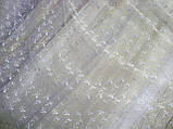 Тюль білий фатин вишивка "Клеопатра" біла, фото 3