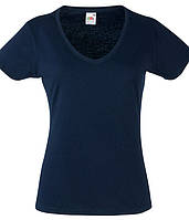 Женская футболка V-образный вырез S, V-образный, Глубокий Темно-Синий