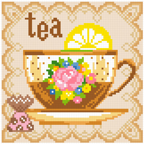 АМК-103. Набір алмазної мозаїки Чай. 20х20см, фото 1