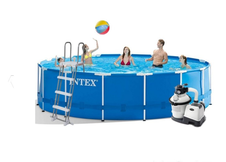 Басейн Intex 28242-6 каркасний Ø 457 х 122 см, пісочний фільтр 4500 л/ч, сходи, тент, підстилка