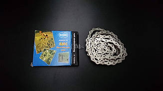 Велосипедна ланцюг КМС Z50, розмір 1/2"х3/32" ,116 ланок, хромована, коричнева з замком