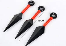 Пластикові іграшкові японські кинджали Kunai. Наруто Узумакі. Кунаї Наруто червоні. Косплей Наруто, фото 4