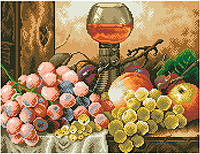 АМШ-101. Алмазная мозаика Натюрморт с виноградом. 33х43см