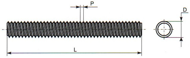 Чертеж шпильки DIN 975