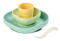 Beaba - Набор силиконовой посуды 4 предмета, yellow